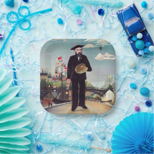 Henri Rousseau - Ich selbst Portrait Landschaft Pappteller (Party)