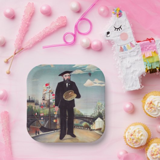 Henri Rousseau - Ich selbst Portrait Landschaft Pappteller (Party)