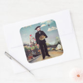 Henri Rousseau - Ich selbst Portrait Landschaft Quadratischer Aufkleber (Umschlag)