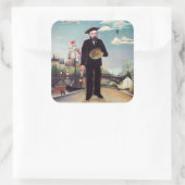 Henri Rousseau - Ich selbst Portrait Landschaft Quadratischer Aufkleber (Tasche)
