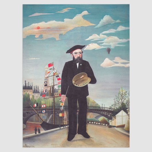 Henri Rousseau - Ich selbst Portrait Landschaft Seidenpapier