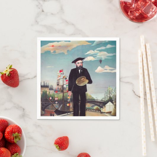 Henri Rousseau - Ich selbst Portrait Landschaft Serviette (Beispiel)