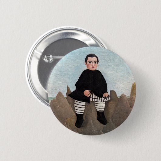 Henri Rousseau - Junge auf den Felsen Button (Vorne & Hinten)