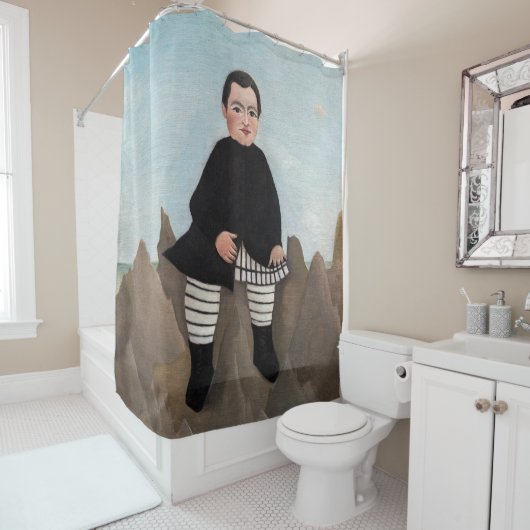 Henri Rousseau - Junge auf den Felsen Duschvorhang (Beispiel)