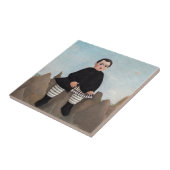 Henri Rousseau - Junge auf den Felsen Fliese (Seite)