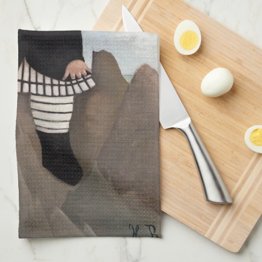 Henri Rousseau - Junge auf den Felsen Geschirrtuch (Viertel Falte)