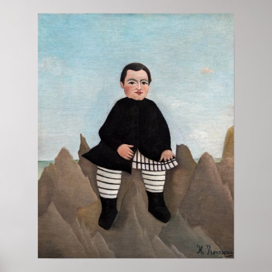 Henri Rousseau - Junge auf den Felsen Poster (Vorne)