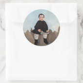 Henri Rousseau - Junge auf den Felsen Runder Aufkleber (Tasche)