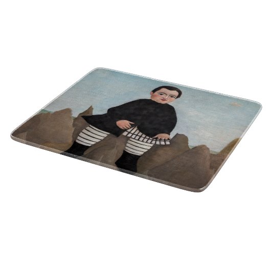 Henri Rousseau - Junge auf den Felsen Schneidebrett (Ecke)