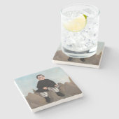 Henri Rousseau - Junge auf den Felsen Steinuntersetzer (Seitenansicht)