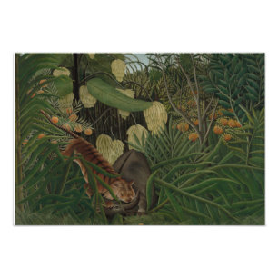 Henri Rousseau - Kampf zwischen einem Tiger Fotodruck