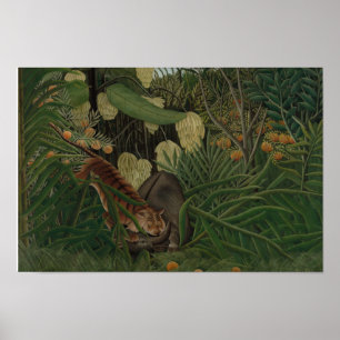 Henri Rousseau - Kampf zwischen einem Tiger Poster