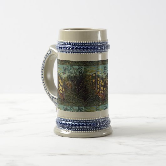 Henri Rousseau Kampf zwischen Tiger und Bull Bierglas (Vorderseite Links)