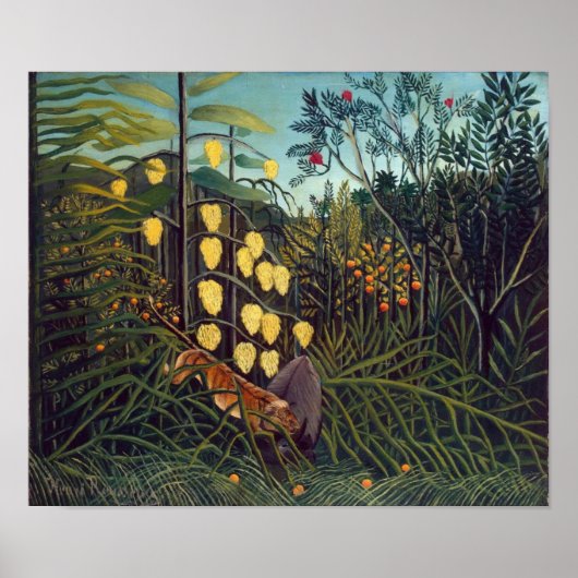 Henri Rousseau Kampf zwischen Tiger und Bull Poster (Vorne)
