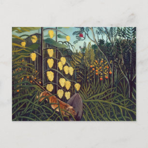 Henri Rousseau Kampf zwischen Tiger und Bull Postkarte