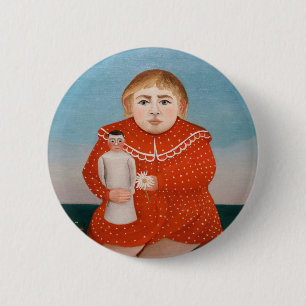 Henri Rousseau - Kind mit Puppe Button