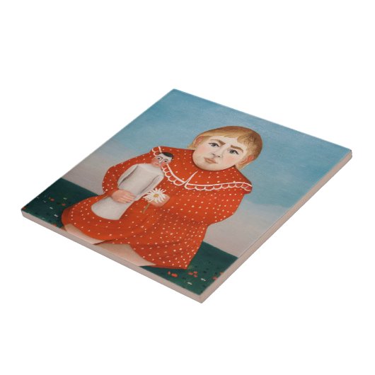 Henri Rousseau - Kind mit Puppe Fliese (Seite)