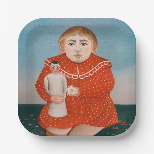 Henri Rousseau - Kind mit Puppe Pappteller (Vorderseite)
