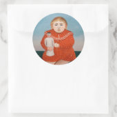 Henri Rousseau - Kind mit Puppe Runder Aufkleber (Tasche)