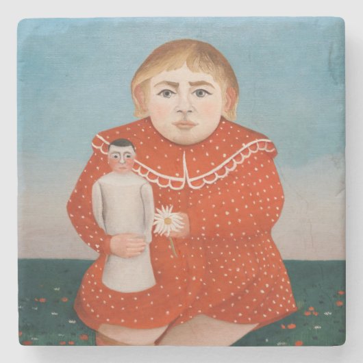 Henri Rousseau - Kind mit Puppe Steinuntersetzer (Vorderseite)