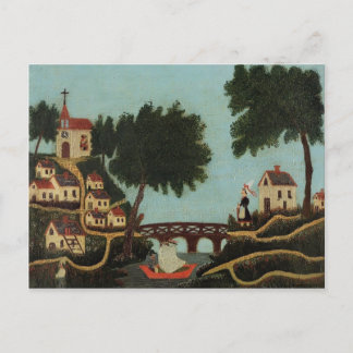 Henri Rousseau - Landschaft mit Brücke Postkarte