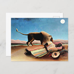 Henri Rousseau Malerei, Schlafen Sinti und Roma Postkarte