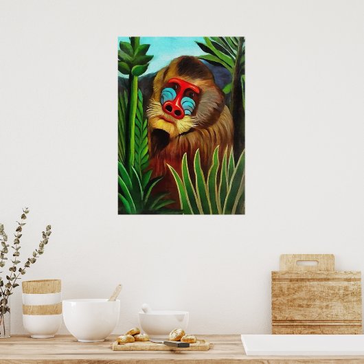 Henri Rousseau - Mandrill im Dschungel Poster (Küche)