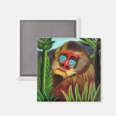 Henri Rousseau Mandrill im Dschungel Vintage Kunst Magnet (Vorderseite/Rückseite)