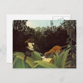 Henri Rousseau - Pfadfinder von einem Tiger angegr Postkarte (Vorne/Hinten)