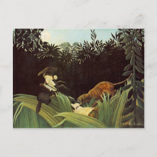 Henri Rousseau - Pfadfinder von einem Tiger angegr Postkarte