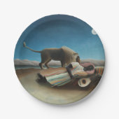 Henri Rousseau Schlafen Sinti und Roma Löwenmalere Pappteller (Vorderseite)
