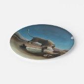 Henri Rousseau Schlafen Sinti und Roma Löwenmalere Pappteller (Schrägansicht)