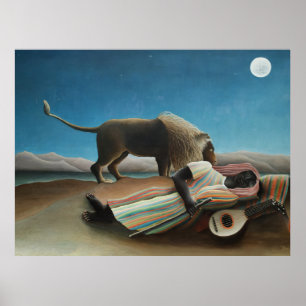 Henri Rousseau Schlafen Sinti und Roma Löwenmalere Poster