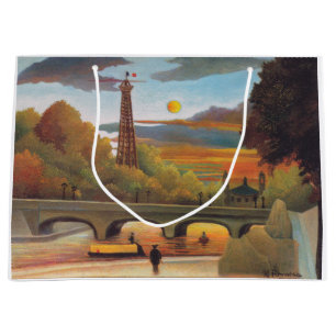 Henri Rousseau - Seine und Eiffelturm bei Sonnenun Große Geschenktüte