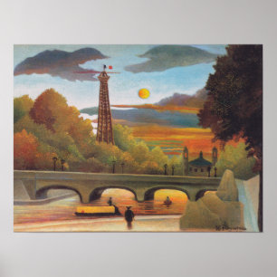 Henri Rousseau - Seine und Eiffelturm bei Sonnenun Poster