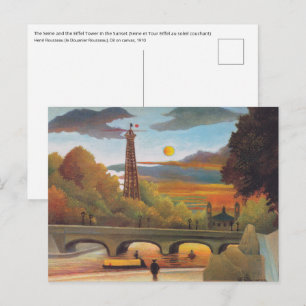Henri Rousseau - Seine und Eiffelturm bei Sonnenun Postkarte