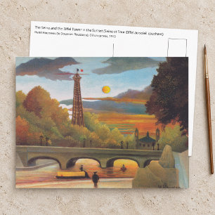 Henri Rousseau - Seine und Eiffelturm bei Sonnenun Postkarte