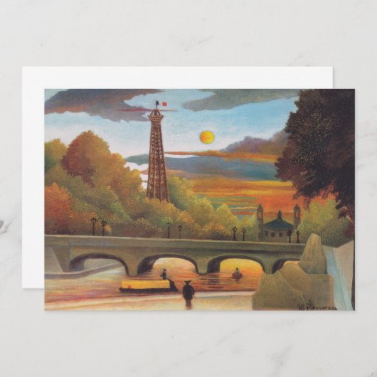 Henri Rousseau - Seine und Eiffelturm im Sonnenunt Dankeskarte (Vorne/Hinten)