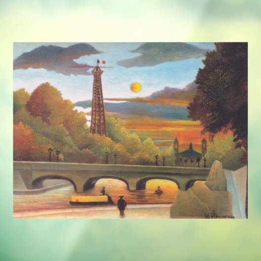 Henri Rousseau - Seine und Eiffelturm im Sonnenunt Fensteraufkleber (Blatt 3)
