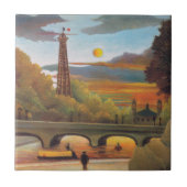 Henri Rousseau - Seine und Eiffelturm im Sonnenunt Fliese (Vorderseite)