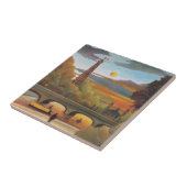 Henri Rousseau - Seine und Eiffelturm im Sonnenunt Fliese (Seite)