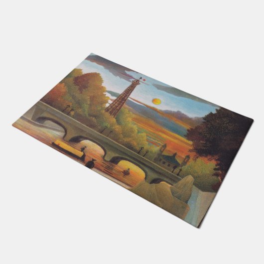 Henri Rousseau - Seine und Eiffelturm im Sonnenunt Fußmatte (Schrägansicht)