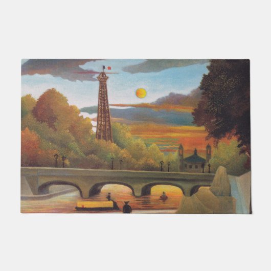 Henri Rousseau - Seine und Eiffelturm im Sonnenunt Fußmatte (Vorderseite)