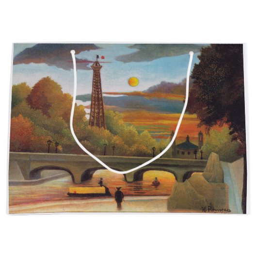 Henri Rousseau - Seine und Eiffelturm im Sonnenunt Große Geschenktüte (Vorderseite)