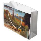 Henri Rousseau - Seine und Eiffelturm im Sonnenunt Große Geschenktüte (Rückseite Schrägansicht)