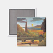 Henri Rousseau - Seine und Eiffelturm im Sonnenunt Magnet (Vorderseite/Rückseite)