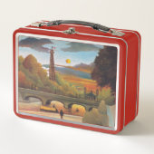 Henri Rousseau - Seine und Eiffelturm im Sonnenunt Metall Brotdose (Vorderseite)