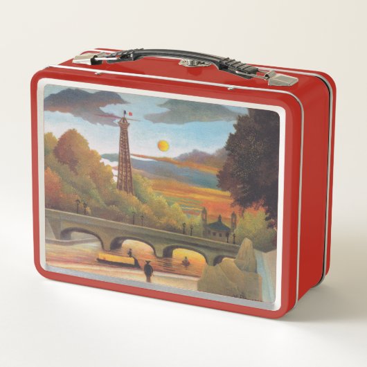Henri Rousseau - Seine und Eiffelturm im Sonnenunt Metall Brotdose (Rückseite)