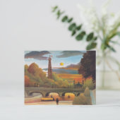 Henri Rousseau - Seine und Eiffelturm im Sonnenunt Postkarte (Stehend Vorderseite)