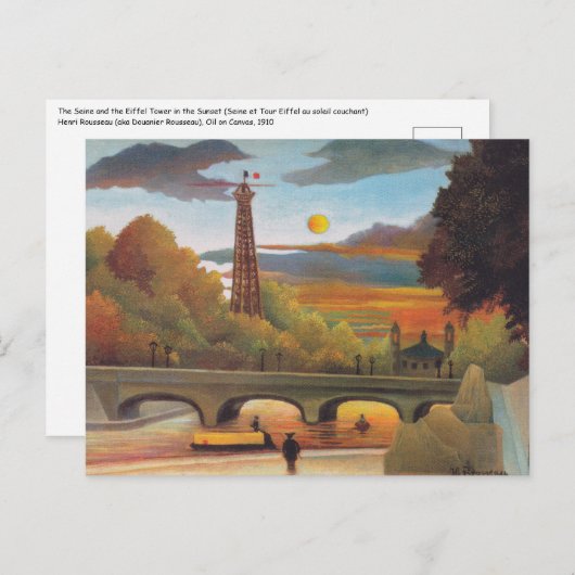Henri Rousseau - Seine und Eiffelturm im Sonnenunt Postkarte (Vorne/Hinten)